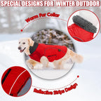 EMUST Winter Dog Coats, Fleece Dog Apparel for Cold Weather, British Style Windproof Warm, Red, XS