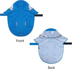Dog Raincoat Waterproof, Adjustable Reflective Hooded Dog Rain Poncho with Leash Hole for Small Medium Large Dogs (Blue, Medium)