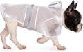 HDE Dog Raincoat Jacket Reflective Adjustable Hooded Pet Poncho Rain Coat with Leash Hole for Small to X-Large Dogs Clear - S