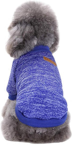 Jecikelon Dog Clothes Dogs Sweater Soft Puppies Clothing Winter Puppy Sweaters Warm Outfit for Dogs Small XXS XS Cat Apparel (Dark Blue, XXS)