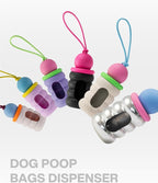 Dog Waste Bag Dispenser Pet Poop Bags Holder for Leash Lightweight Doggie Waste Bags Dispensers with Leash Attachment Includes 15 Bags (Purple)