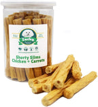 Lucky Premium Treats Lucky Shorty Slims - Carrot and Chicken Jerky Dog Treats, Crunchy Dog Chew Sticks with Real Chicken and Carrot for Small to Large Dogs (7 Count)