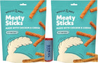 Wiggles & Wags Meaty Sticks Soft Chews, Dog Treats Sticks, Chicken & Cheese Dry Puppy Food - 6oz (Pack of 2), Bundled with Poop Bag