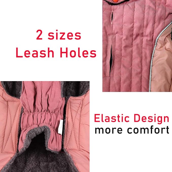 Fleece Dog Hoodie for Small Dogs Super Warm Puppy Jacket for Cold Winter Dog Coats,Pink XS