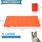 BDEUS 51x35In Extra Large Size Outdoor Dog Bed, Waterproof & Portable Camping Travel Pet Mat, Easy to Clean, Washable Odor Resistant Pet Cooling Pad (Orange)