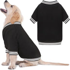 Dog Sweaters for Medium Dogs, Brushed Fleece Dog Sweater Baseball Jacket Soft Warm Pet Sweater Clothes Medium Sized Boy Girl Pet(Black-M)