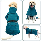 Waterproof Dog Raincoat Hooded Slicker Poncho Raincoat for Medium Large Dogs, Adjustable Dog Rain Coat Jacket(Blue, 6XL)