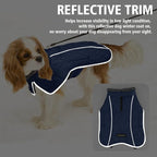 Fragralley Dog Coat Large, Waterproof Dog Jacket with Warm Fleece Lining, Adjustable Reflective Dogs Winter Coat, Turtleneck Pet Coats for Cold Weather (Blue XXL)