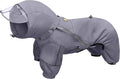 WOOFO Full-Coverage Dog Raincoat, Lightweight, Comfortable, Adjustable & Easy to Wear Dog Rain Jacket, Detachable Cap, Reflective Strip (Grey, Medium)