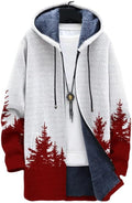 Oversized Full Zip Hoodie for Men Sherpa Fleece Lined Jacket with Hood Soft Warm Winter Coat with Pockets