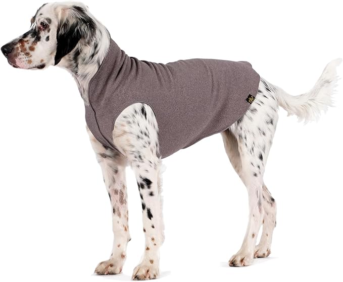 Goldpaw Stretchy Fleece Jacket for Small Dogs - Super Soft, Warm Dog Sweater - Pet Sweater Vest for Fall and Winter - Canine Clothes Made in The USA - Machine Washable - Charcoal - Size 18