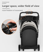 Pet Stroller with 4 Wheels for Small/Medium Pets,Travel Foldable Detachable Carrier for Dog Cat Cage Jogger Stroller, Rear Wheel Breaks, Storage Basket, Visible Mesh Weather Cover (Black)