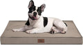 Outdoor Orthopedic Dog Bed for Medium Dogs & Cats, Waterproof Flat Pet Mat with Egg Crate Foam & Washable Removable Oxford Cover, 30x20 Inch, Khaki