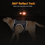 Heavy-Duty Tactical Dog Harness for Large Dogs, No Pull Adjustable Reflective Pet Vest with Molle System, K9 Military-Grade Control for Service Training, Outdoor & 10+ Breeds, Gray Camo, X-Large