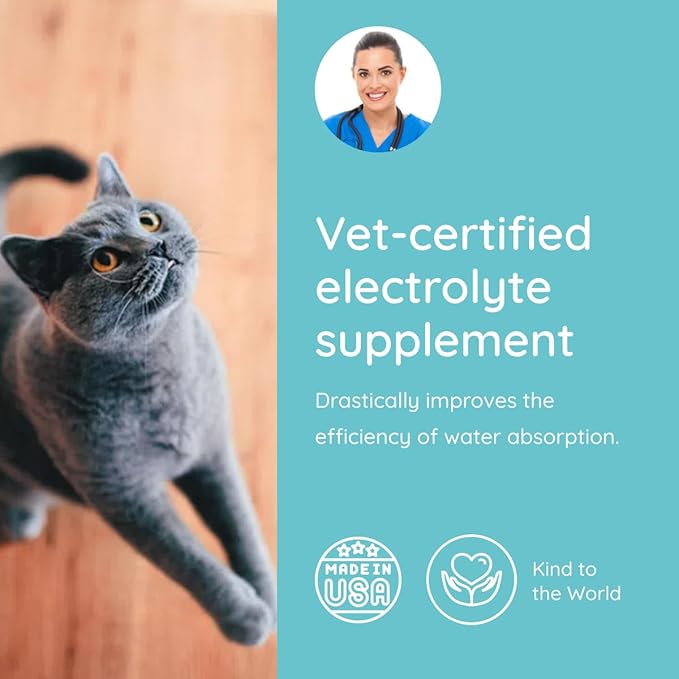 Petralyte Cat Hydration Electrolyte and Cat Joint Supplement | Hydration Support for Cats w/Glucosamine, Chondroitin, L-Glutamine, Taurine, Lysine & Prebiotics | for Chicken Lovers | 16 Packets