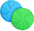 Nobleza 2 Pack Dog Flying Disc Flexible Floatable Dog Disc Toy for Long-Distance Flies and Floats， Lightweight Soft Flying Discs Toy for Small Medium Large Dogs to Fetch & Catch， Blue & Green
