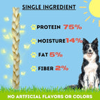 BULLYSTICKS & MORE Beef Cheek Braids for Dogs (10-12" Thick - 6 Count) - Beef Cheek Bones for Dogs - Dog Parents Choice - Premium Beef Cheek Rolls