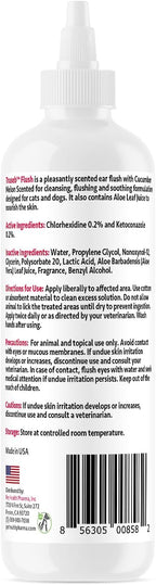 All Natural Ear Flush for Dogs & Cats, Ketoconazole & Chlorhexidine Ear and Vet-Strength Ear wash with a Light Scent (USA) (Ketoconazole & Chlorhexidine Ear Flush, 12 oz)