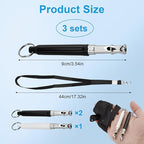 3 Pack Silent Dog Whistle to Stop Barking Neighbors Dog, Ultra-Wide Frequency Ultrasonic Training Whistle for Dogs, Adjustable Professional Recall Dog Training Whistles (Black & White)