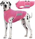 IDOMIK Warm Fleece Dog Sweater for Large Dogs,Soft Winter Dog Fleece Jacket Coat for Fall Cold Weather,Adjustable Fleeced Vest with Reflective Strips,Pullover Pet Sweatshirt for Girl Boy Dogs,Rose,XL