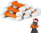 6-Pack Dog Toys for Aggressive Chewers Large Breed, Tough Bones, Nylon Puppy Teething Chew Toys Medium Dogs, Heavy Duty Peanut Butter Flavor Toys