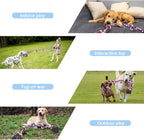 Bmag Dog Rope Toys for Aggressive Chewers, Interactive Heavy Duty Dog Toys for Medium Large Dogs, Tough Twisted Rope Toy with 5 Knots (Red)
