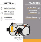 OllyDog Scoop Pick Up | Dog Poop Bag Holder | Lightweight & Water-Resistant Dispenser | Leash Attachment for Hands-Free Carry | Fits Standard Waste Bag Rolls (Magnolia)