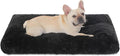 Bedfolks Waterproof Dog Crate Pad, Plush Washable Dog Kennel Bed - 35"x23", Black