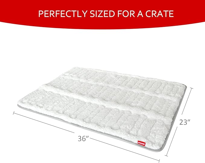 Dog Bed Crate Mat(36" X 23"), Soft Plush Dog Bed Pad Machine Washable Crate Pad, Dog Sleeping Mat with Anti Slip Bottom