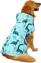 HDE Reversible Dog Raincoat Hooded Slicker Poncho Rain Coat Jacket for Small Medium Large Dogs Dinosaurs - 3XL