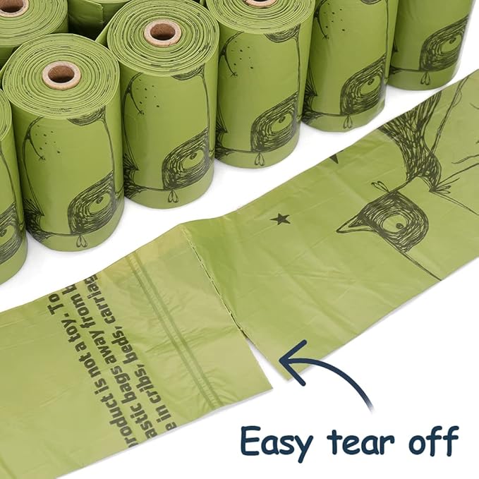 Ley's Dog Poop Bags 360 Count, Unscented Extra Thick Waste Bag with Dispenser, 100% Leak Proof, Doggie Bag Refill Rolls