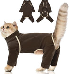 Sticky Hair Cat Clothes - Coffee M Onesie for Sphynx Cats, Soft Pajamas, Prevents Lost Hair