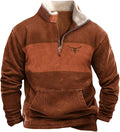 HOTYD Western Jackets for Men Cowboy Sweatshirts Vintage Ethnic Graphic Casual Long Sleeve Top 1/4 Zip Pullover Hoodies