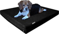 Dogbed4less Orthopedic Gel Cooling Memory Foam Pet Bed with Waterproof Liner and External Black Canvas + Bonus Microsuede Antislip Covers for Small to Medium Dogs 35X20X4 Inches