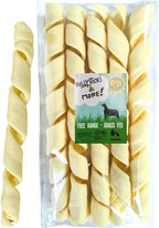 BULLYSTICKS & MORE 10-12 Inch Beef Cheek Springs for Dogs (5 Count) - Bully Springs Dog Chews - No Hide Bones