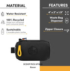 OllyDog Scoop Pick Up | Dog Poop Bag Holder | Lightweight & Water-Resistant Dispenser | Leash Attachment for Hands-Free Carry | Fits Standard Waste Bag Rolls (Raven)