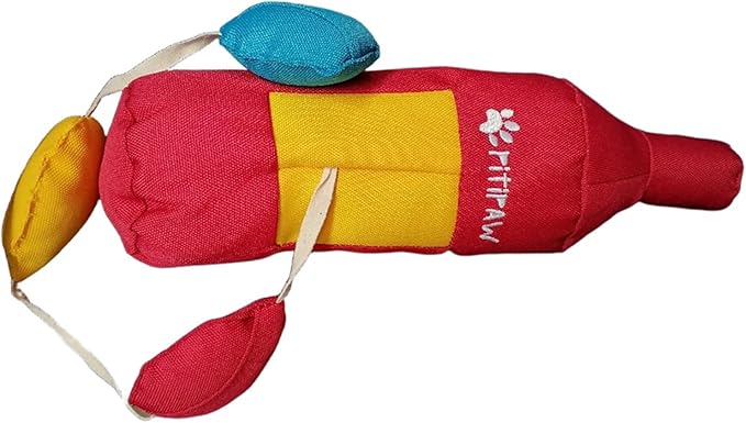 3-in-1 Eco-Friendly Dog Squeaky Toys for Medium Small Puppy Breed Dogs, Dog Toys for Beagle Corgi Frenchie to Keep Them Busy Snuffle Toy for Dogs with Treat Dispenser Tug off Toy Play, Bottle-Shaped