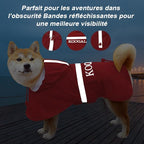 Dog Rain Coats for Small and Medium Dogs Waterproof, Raincoat Apparel Poncho Waterproof Dog Clothes Pet Jacket Dog Raincoats Jacket for Small Sized Dogs (Red,2XL)