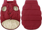 ASENKU Dog Winter Coat - Waterproof Windproof Dog Jacket, Warm Snowproof Doggie Puffer Vest for Cold Weather, Lightweight Snow Coats for Small Medium Large Dogs（XS, Red