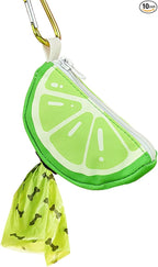 Dogs Poop Bags Holder Leash attachment with Carabiner Thin Potty Bag Carrier Dispenser,Lime,Medium