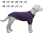 Lovelonglong Ribbed Dog T-Shirt Cotton Knitted Dog Sweaters for All Season Pet T-Shirts for Large Medium Small Dogs Purple L
