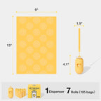 VETRESKA Dog Poop Bag Dispenser with Daisy Scented Waste Bags Leak-proof and Extra Thick Poop Bags for Dog Walking and Cat Litter 1 Holder and 105 Bags (7 Refill Rolls)