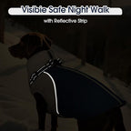DENTRUN Dog Coat with Harness Built in, Easy On/Off Zipper Closure Winter Dog Vest, Water-Repellent Fleece Lined Warm Jacket with Reflective for Medium Dogs, Dark Blue, L