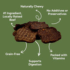 Gaines Family Farmstead Beef & Sweet Potato Fillets for Dogs - 8 oz, All-Natural, Grain-Free, Healthy Dog Treats for All Ages & Breeds, Made in USA