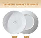 5.7'' Ceramic Wide Whisker Friendly Cat Dishes, Set of 3 Ceramic Cat Bowls, Indoor Kitten Feeding Food& Water Dish to Prevent Whisker Fatigue(3 Pcs,White)
