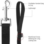 AMAGOOD 6 FT Puppy/Dog Leash, Strong and Durable Traditional Style Leash with Easy to Use Collar Hook, Great for Small, Medium and Large Dogs (1" x 6 ft, Black and Purple (2-Pack))