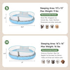 Cat Beds for Indoor Cats, Round Dog Bed for Small Dogs, Puppy, Kitten -Soft Plush Washable Cat Bed Calming with Protective Shield (Blue，18 Inches)