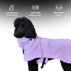 Spark Paws Dog Raincoat, Waterproof Windproof Rain Jacket, for Small Medium Large Extra Large Dogs, Reflective Breathable Full-Body Coverage Dry Suit - Purple - 2XL