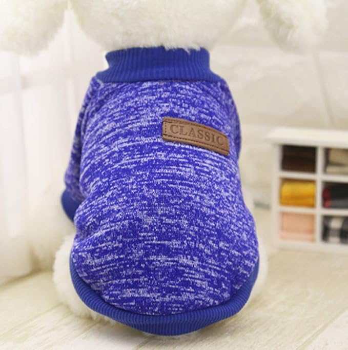 Idepet Pet Dog Classic Knitwear Sweater, Soft Fleece Coat for Small,Medium Dog,Warm Pet Dog Cat Clothes,Soft Puppy Customes (XXL, DarkBlue)
