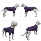 Lovelonglong Ribbed Dog T-Shirt Cotton Knitted Dog Sweaters for All Season Pet T-Shirts for Large Medium Small Dogs Purple M